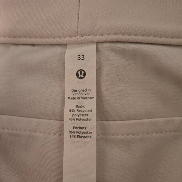 Lululemon City Sleek 5 Pocket Wide Leg High Rise 7/8 Pants White Opal 33 - Picture 4 of 5